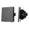 Механизм выключателя двухклавишный проходной LED SWT-NOBE-MKP2-SFPL-L-GR (230V, 10A) (Arlight, Серый