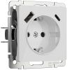 Розетка В Рамку  Одинарная С Заземлением+Шторки+USB-A+USB-C Белый акрил IP20 16А 250В Универс Werkel