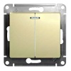 Выключатель В Рамку Двухклавишный С Подсветкой Молочный IP20 10А 250В GLOSSA SE