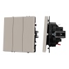 Механизм выключателя трехклавишный непроходной SWT-NOBE-MK03-SFPL-CA (230V, 10A) (Arlight, Кашемир)