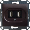 Розетка В Рамку Одинарная USBх2 Шоколад IP20   GLOSSA Schneider Electric