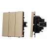 Механизм выключателя трехклавишный непроходной SWT-NOBE-MK03-SFPL-GD (230V, 10A) (Arlight, Золотой п